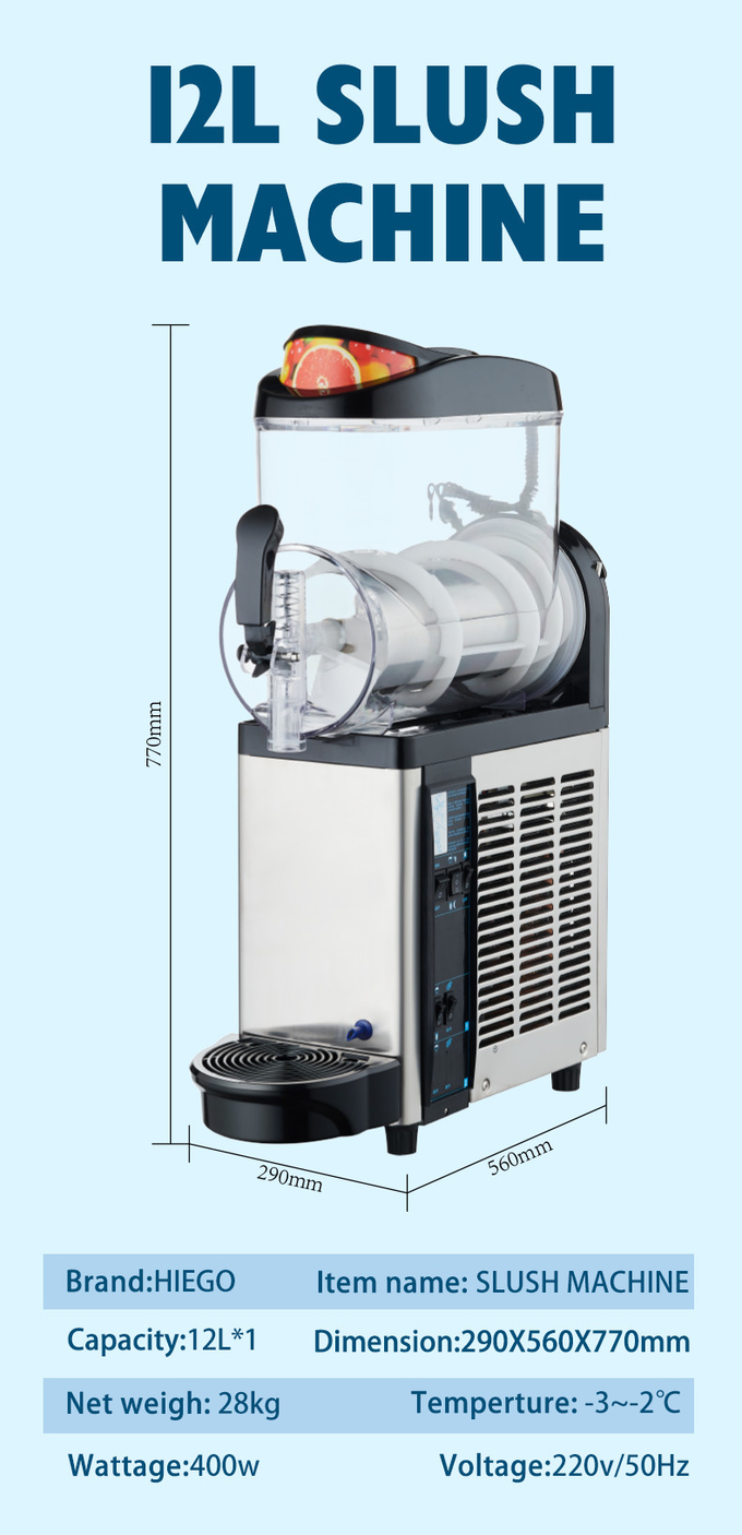 Volautomatische slushmachine met enkele kom voor bevroren dranken Smooth Margarita Slushy Maker 7