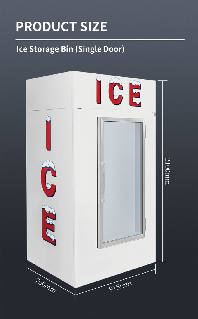 Ontdooien Auto Cold Wall Outdoor Ice Merchandiser Glazen ijskast RVS 6