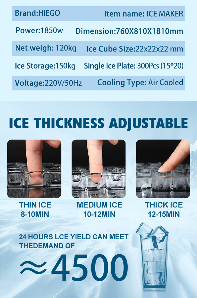 Commerciële ijsblokjesmachine 300 kg per dag ijsblokjesmachine 7