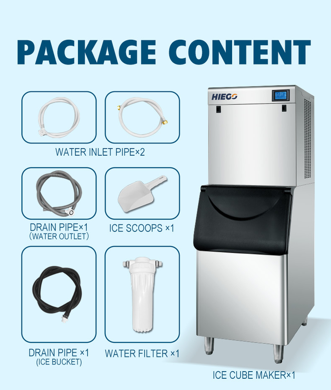 200kg / 24H commerciële ijsblokjesmachine Ice Maker Machine Automatische ijsmachines voor hotelgebruik 9