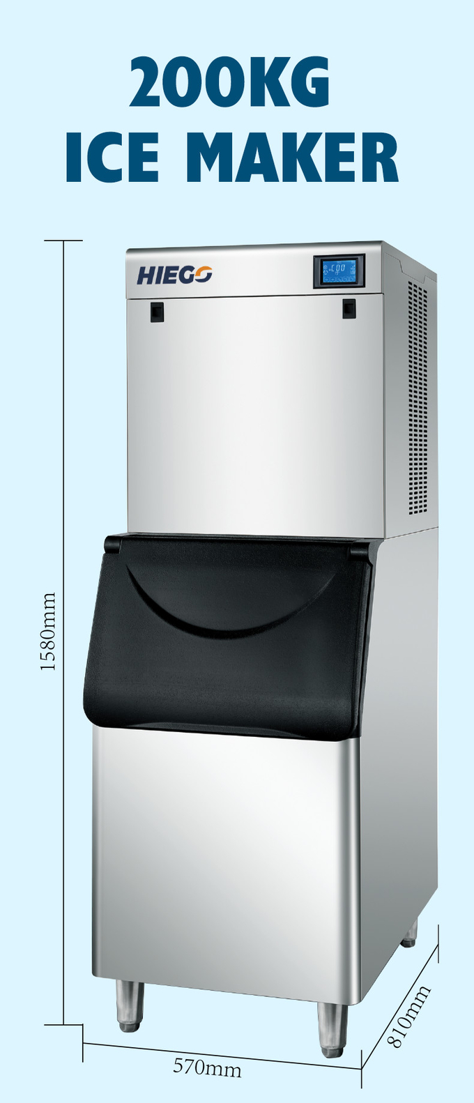 200kg / 24H commerciële ijsblokjesmachine Ice Maker Machine Automatische ijsmachines voor hotelgebruik 7