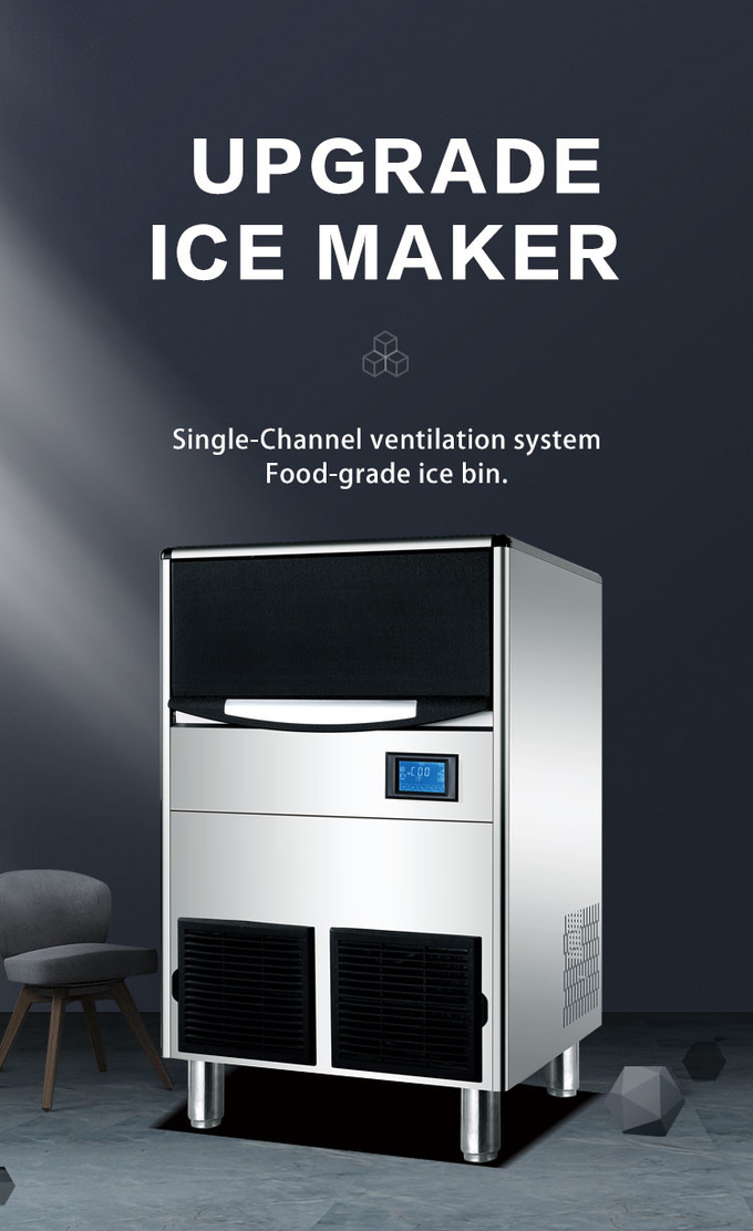Commerciële automatische ijsmachine 120kg 110-220v Nugget ijsblokjesmachine 0