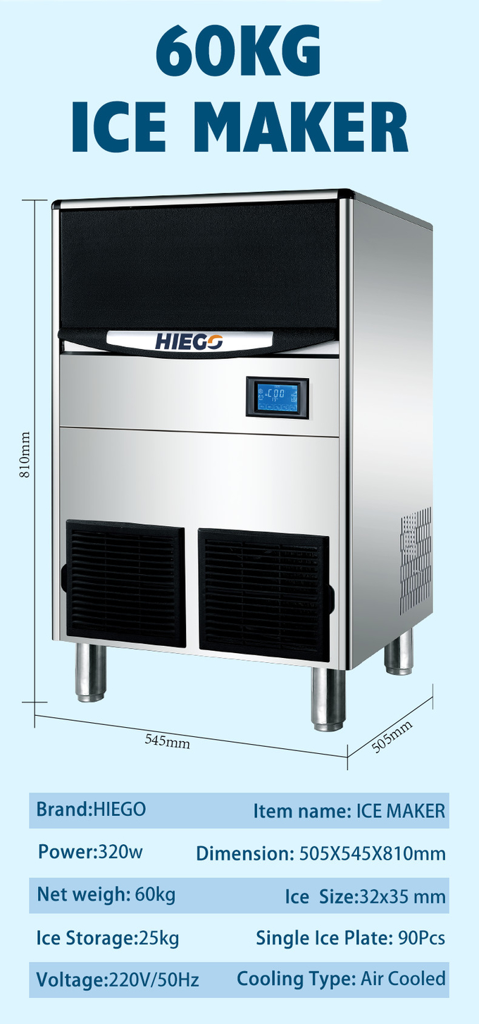 100KG/24Hr Crescent Ice Machine R404 45kg Clear Ice Making Machine voor Commercieel 10