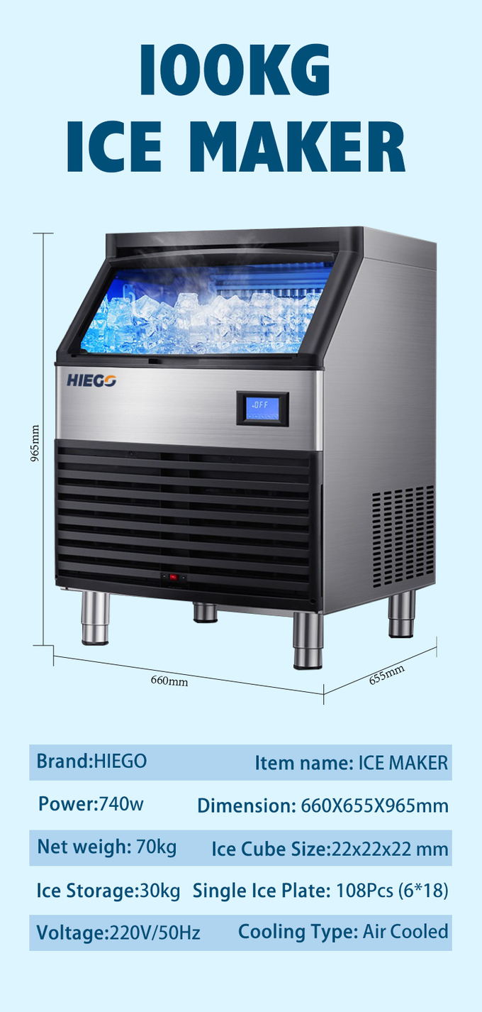 120KG Commerciële Nugget Ice Maker Luchtkoeling High Output R404a Automatische Ice Maker 8