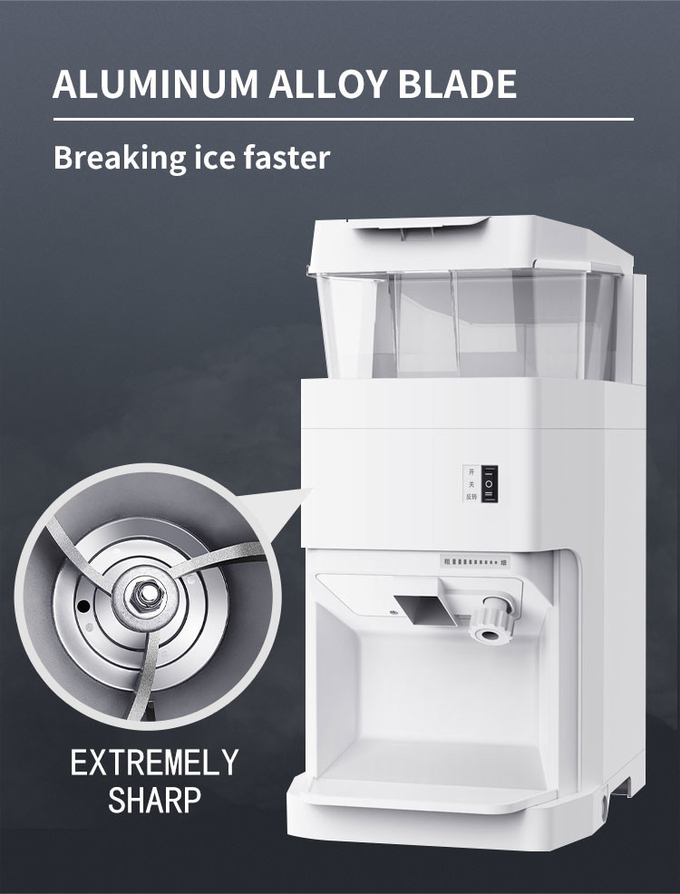 6L Ice Shaver Machine Snow Cone Maker Wit 320rpm elektrische geschoren ijsmaker 7