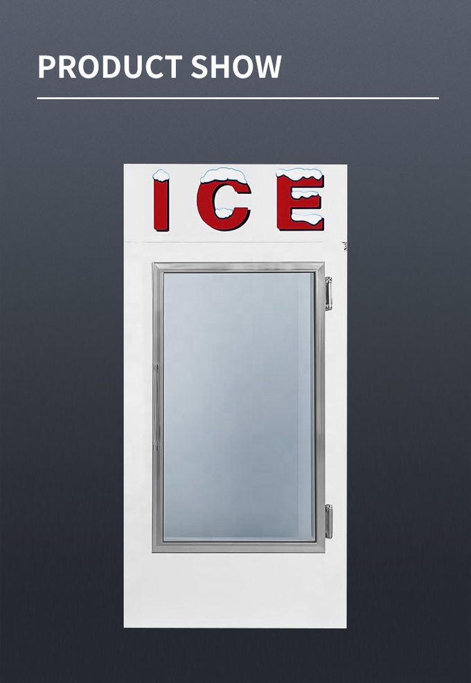 Ontdooien Auto Cold Wall Outdoor Ice Merchandiser Glazen ijskast RVS 3