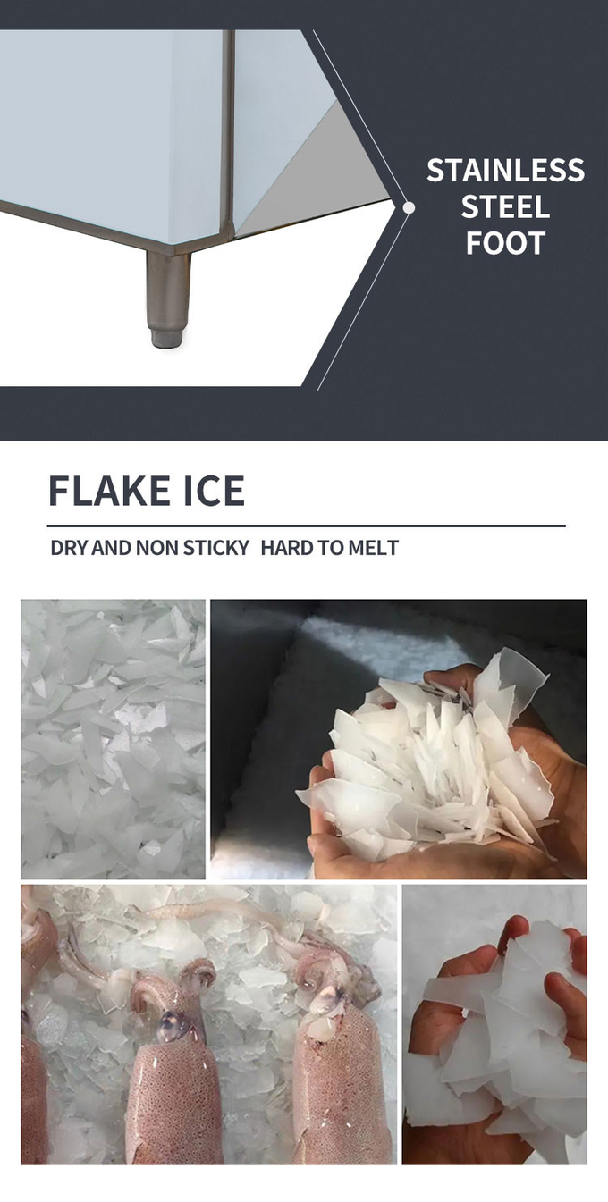 Luchtkoeling 500kg Flake Ice Maker Countertop voor commerciële R404a-generator 9
