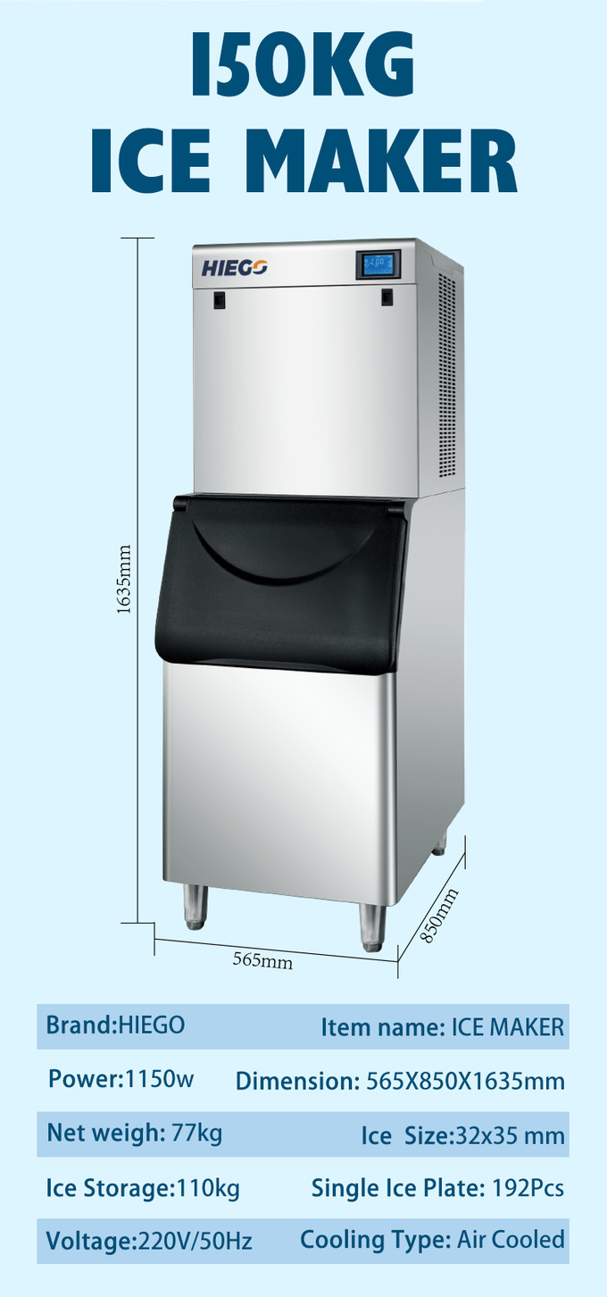 200kg Crescent Ice Machine Drinkbar Koffie-ijsmaker Luchtkoeling 10